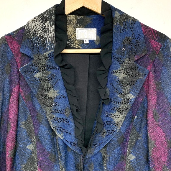 Alberto Makali Multi Color Ruffle Collar Size L - Picture 3 of 8